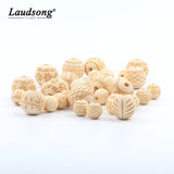 Natural Round Wooden Beads for DIY Pacifier Chain Teeth Chain