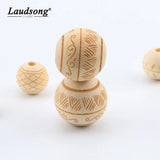 Natural Round Wooden Beads for DIY Pacifier Chain Teeth Chain