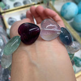 20/25mm Natural Fluorite Stone Beads 15'' Heart DIY Loose Beads