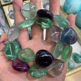 20/25mm Natural Fluorite Stone Beads 15'' Heart DIY Loose Beads