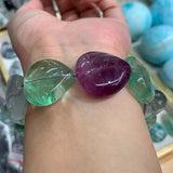20/25mm Natural Fluorite Stone Beads 15'' Heart DIY Loose Beads