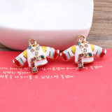Hanbok Cloth Pendant Charms Enamel Alloy Colorful Jewelry Pendants