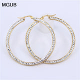 Crystal Hoop Earrings Stainless Steel Women Jewelry