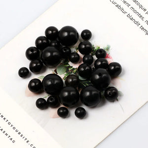 Natural Ebony Round Beads Bracelet Necklace DIY Jewelry Crafts