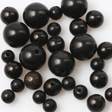 Natural Ebony Round Beads Bracelet Necklace DIY Jewelry Crafts