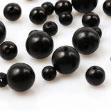 Natural Ebony Round Beads Bracelet Necklace DIY Jewelry Crafts