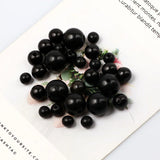 Natural Ebony Round Beads Bracelet Necklace DIY Jewelry Crafts