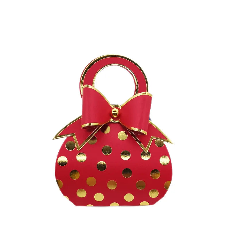 Polka Dot Bow Candy Box Packaging for Wedding Bridal Guest Favors