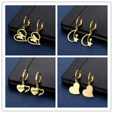 20/30/50 Pairs High Stainless Steel Hoop Earring Love Jewelry For Women