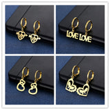 20/30/50 Pairs High Stainless Steel Hoop Earring Love Jewelry For Women