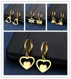 20/30/50 Pairs High Stainless Steel Hoop Earring Love Jewelry For Women