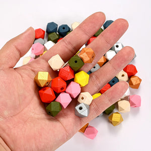 10/12mm Wood Beads Irregular Geometric Spacer Beads for Jewelry Making