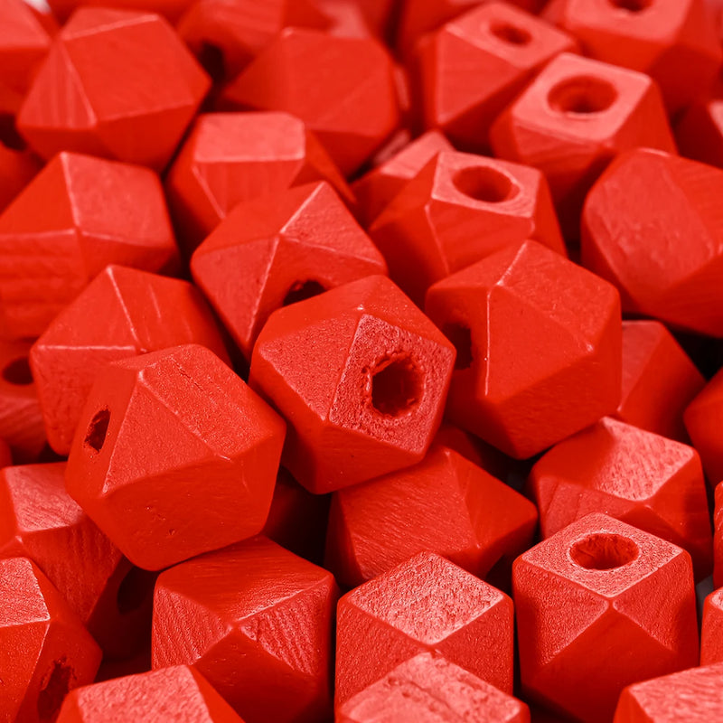 10/12mm Wood Beads Irregular Geometric Spacer Beads for Jewelry Making