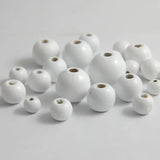 20-300pcs Painted Natural Wood Ball Beads 6-20mm DIY Jewelry Making
