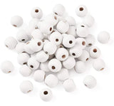20-300pcs Painted Natural Wood Ball Beads 6-20mm DIY Jewelry Making
