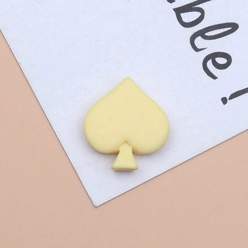 20-30Pcs Poker Spades Love Heart Resin Patch DIY Craft Supplies Materials
