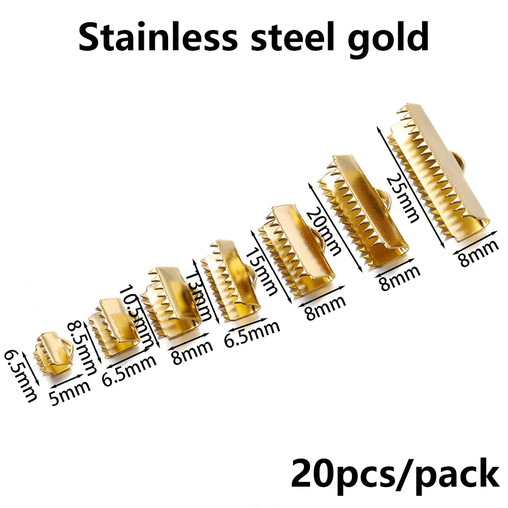 Stainless Steel Crimp End Bead Buckle Tip Clasp Connectors for Jewelry Making
