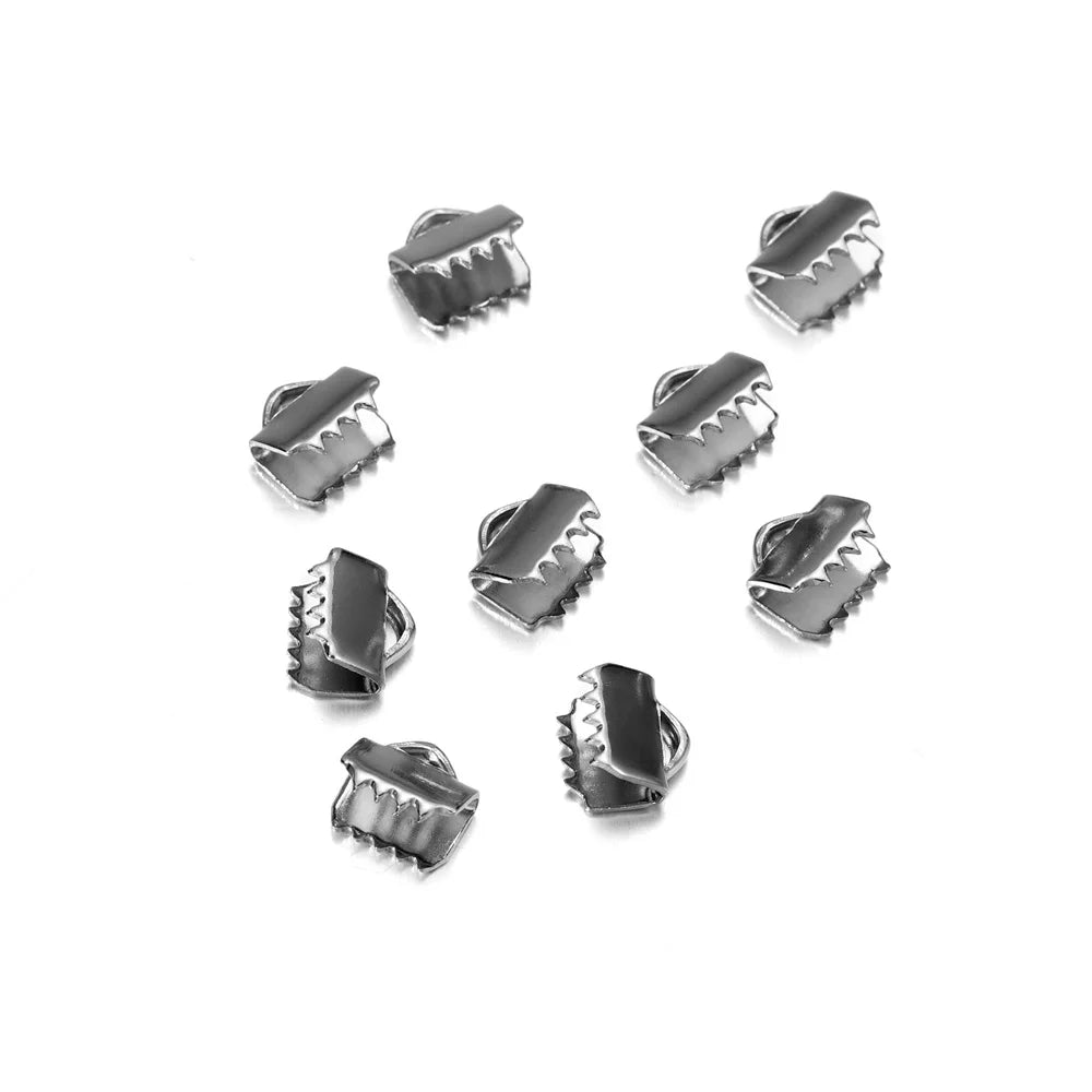 Stainless Steel Crimp End Bead Buckle Tip Clasp Connectors for Jewelry Making