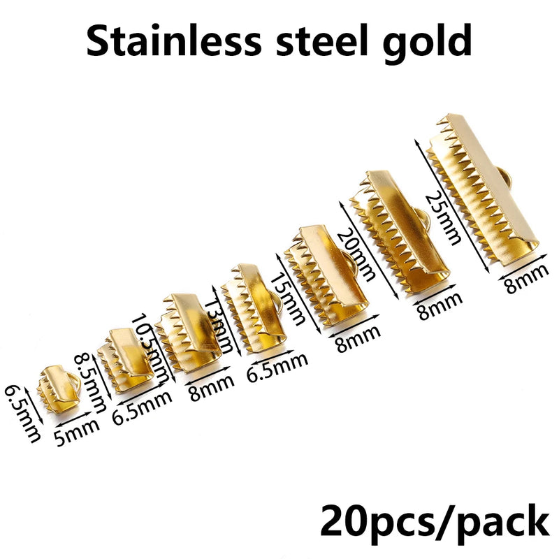 Stainless Steel Crimp End Bead Buckle Tip Clasp Connectors for Jewelry Making