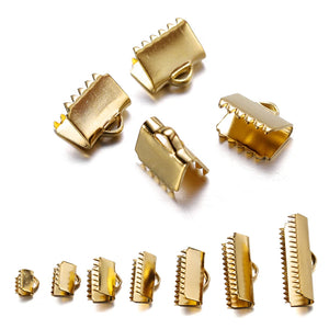 Stainless Steel Crimp End Bead Buckle Tip Clasp Connectors for Jewelry Making