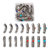 20~30Pcs Tibetan Style Long Tube Hollow Spacer Beads DIY Jewelry Findings