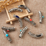 20~30Pcs Tibetan Style Long Tube Hollow Spacer Beads DIY Jewelry Findings