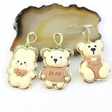 10pcs Lovely Colorful Bear Shape Resin Pendant Jewelry Making Accessories