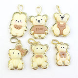 10pcs Lovely Colorful Bear Shape Resin Pendant Jewelry Making Accessories