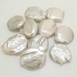 20-30mm Natural Baroque Coin Pearls, No Hole, Loose