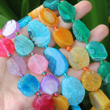 20-30mm Agate Faceted Multicolor Loose Beads DIY Jewelry Making