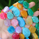 20-30mm Agate Faceted Multicolor Loose Beads DIY Jewelry Making