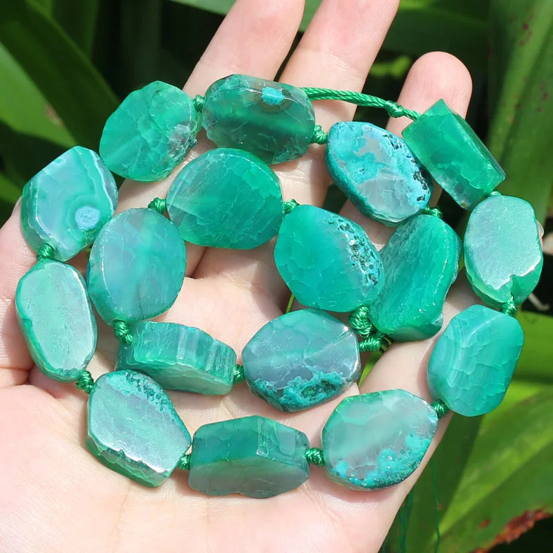 20-30mm Agate Faceted Multicolor Loose Beads DIY Jewelry Making