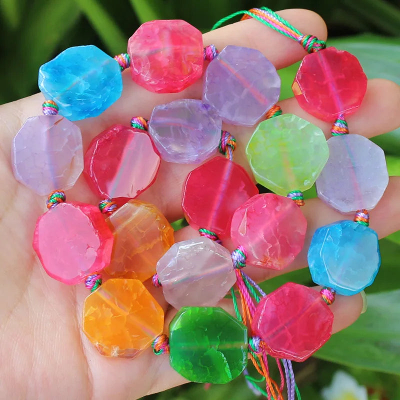 20-30mm Natural Agate Multicolor Loose Beads 16inch