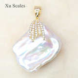 20-30mm Natural Freshwater Extra Large Baroque Aurora Pearl Pendant