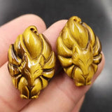Tigers Eye Nine Tailed Fox Bead for Jewelry Making