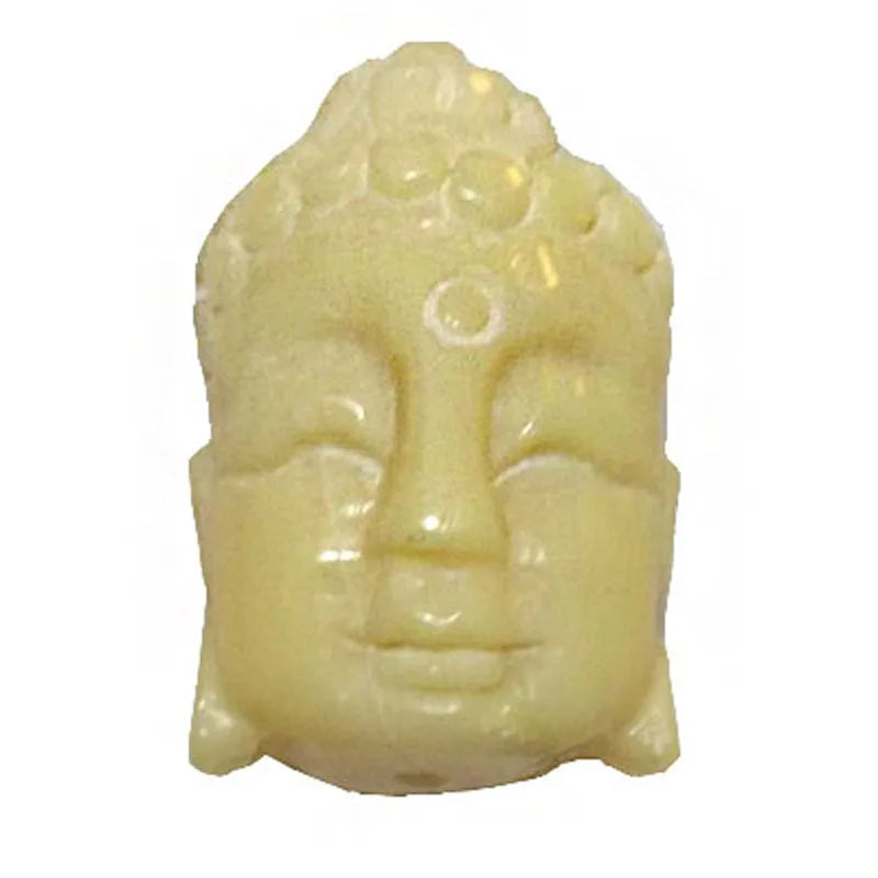 Buddha Head Natural Coral Pendant - 20-30mm Carved Stone