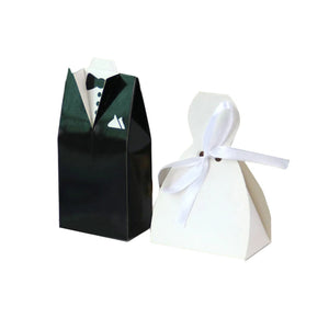 Bride And Groom Candy Box Wedding Favor Sweet Bags With Ribbon