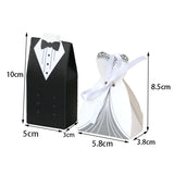 Bride And Groom Candy Box Wedding Favor Sweet Bags With Ribbon