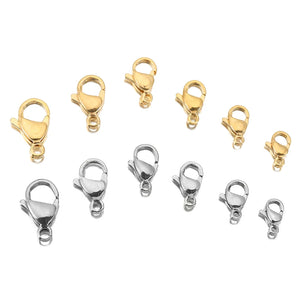 20-30pcs Stainless Steel Lobster Claw Clasps for DIY Jewelry Making
