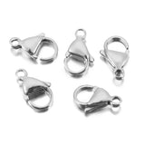 20-30pcs Stainless Steel Lobster Claw Clasps for DIY Jewelry Making