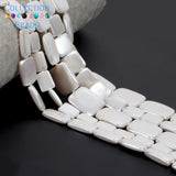 Natural Electroplating Shell Beads Square Spacer Loose Beads Jewelry Making