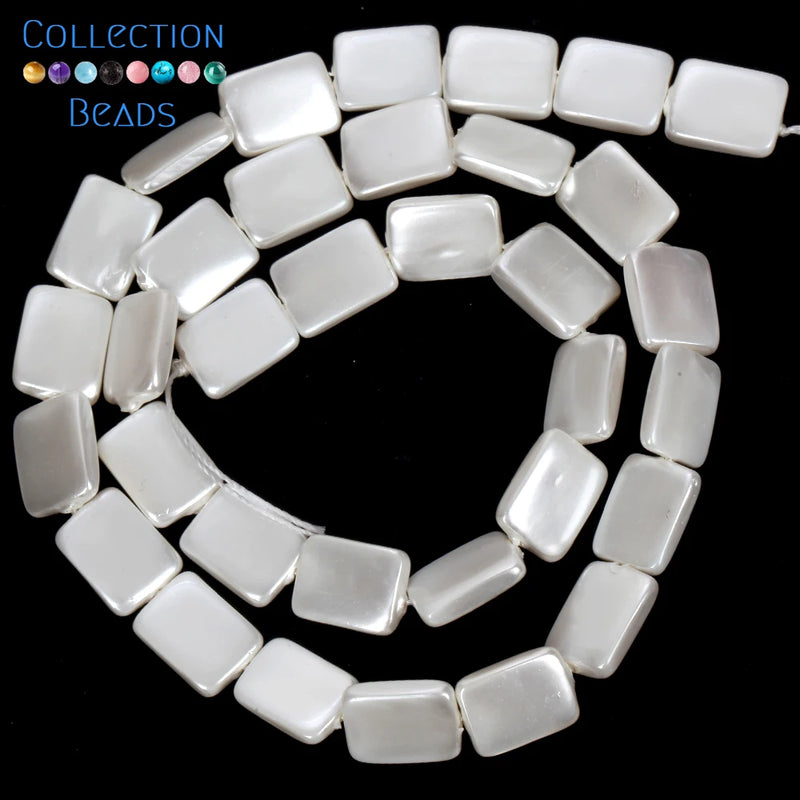 Natural Electroplating Shell Beads Square Spacer Loose Beads Jewelry Making