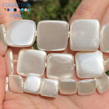 Natural Electroplating Shell Beads Square Spacer Loose Beads Jewelry Making