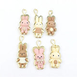 Colorful Rabbit Resin Pendant 10pcs/lot Jewelry Making Accessories