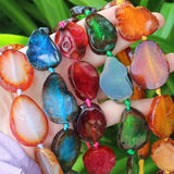 20-35mm Agate Multicolor Loose Beads 16inch