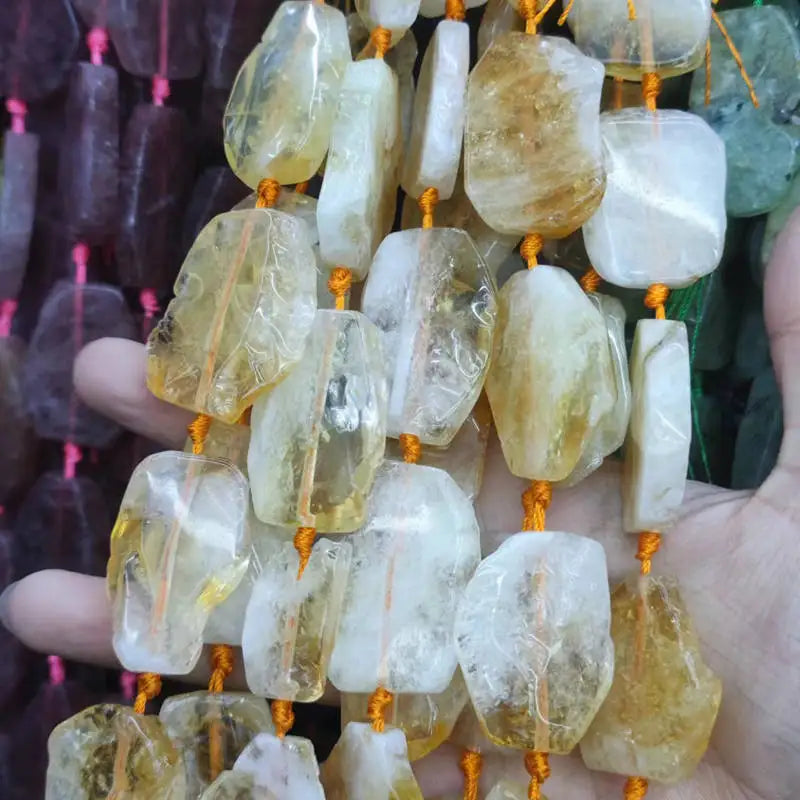 Natural Citrines Stone Loose Beads DIY Jewelry Accessories