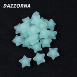 70Pcs 14mm Acrylic Spaced Beads Transparent Pentagram Shape For Bracelet DIY
