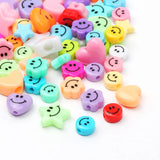 Colorful Resin Beads Smiley Loose Spacer Beads Jewelry Making DIY Earrings