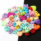 Colorful Resin Beads Smiley Loose Spacer Beads Jewelry Making DIY Earrings