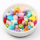 Colorful Resin Beads Smiley Loose Spacer Beads Jewelry Making DIY Earrings